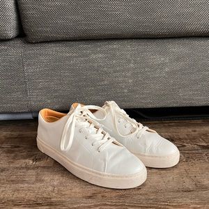 J. Crew Men’s White Leather Court Sneakers
